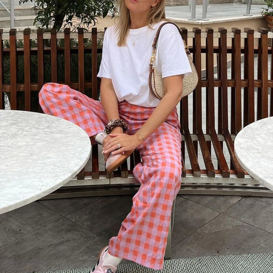 Pantalon Camille Carreaux Héritage pour femme