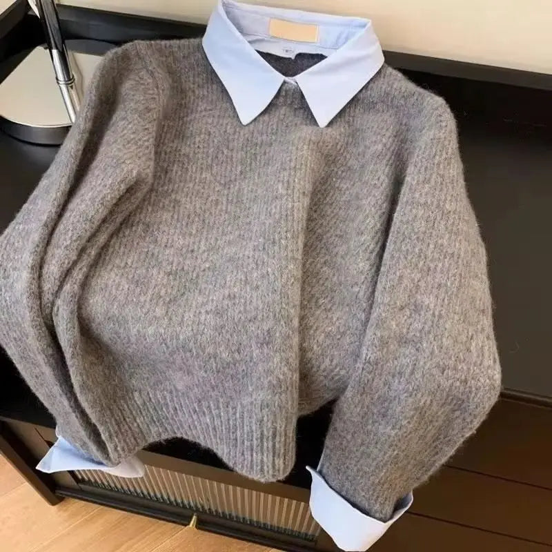 Pull Élise Col Signature pour femme