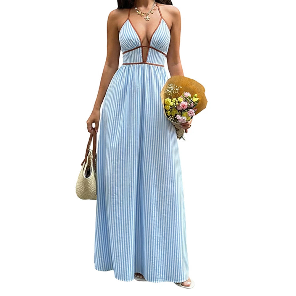Robe Cyane longue fluide à motifs pour femme