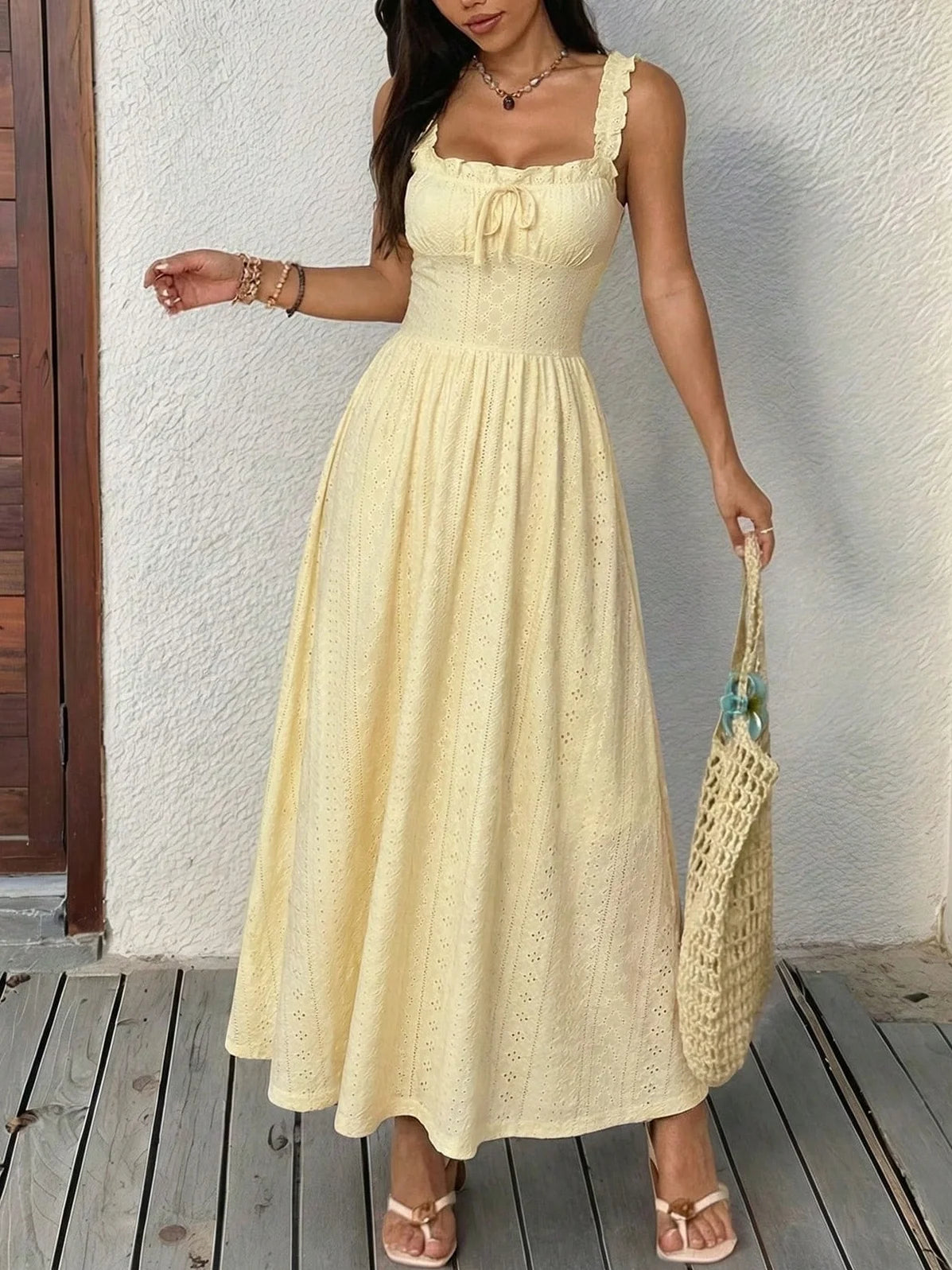 Robe Élina longue à bretelles pour femme