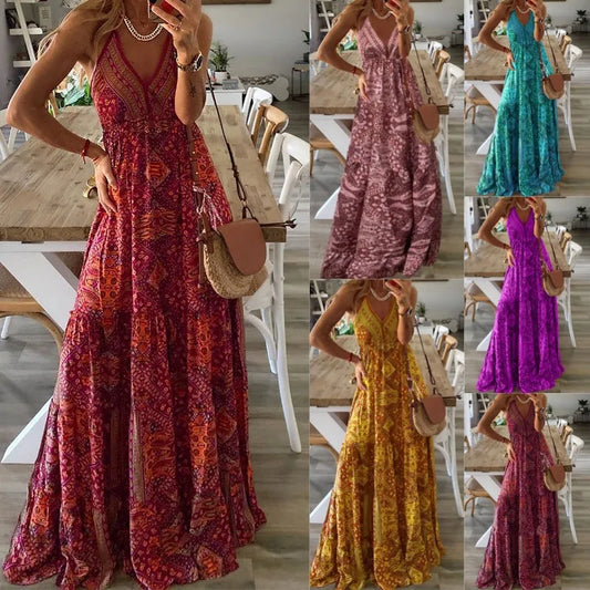 Robe Rosalie longue fleurie bohème pour femme
