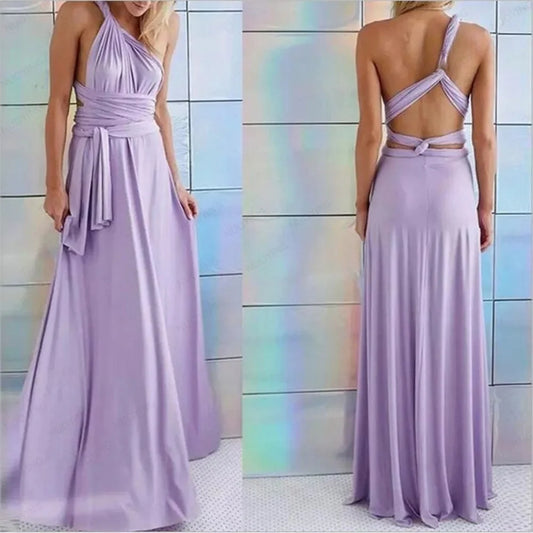 Robe Soléna longue dos croisé pour femme