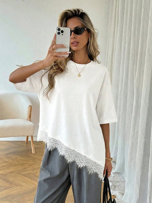 T-shirt Safari léopard à volants pour femme