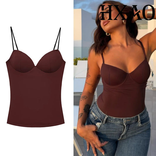 Crop top Soléna corset dos nu pour femme